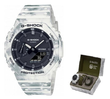 CASIO G-SHOCK Mod. OAK - ALPINE CAMO SERIE Special Edt. SNOW CAMOUFLAGE + Extra Case & Strap